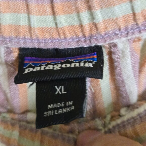 Patagonia Garden Island Pants Pull On Wide  Slit Cropped Pockets Hemp Size XL - Picture 8 of 10
